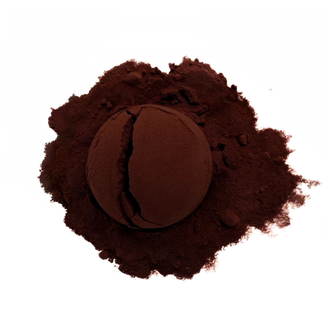 Instant Pu-erh tea powder, dark purplish-red fine powder, a type of dark tea, classic aged-wood aroma.