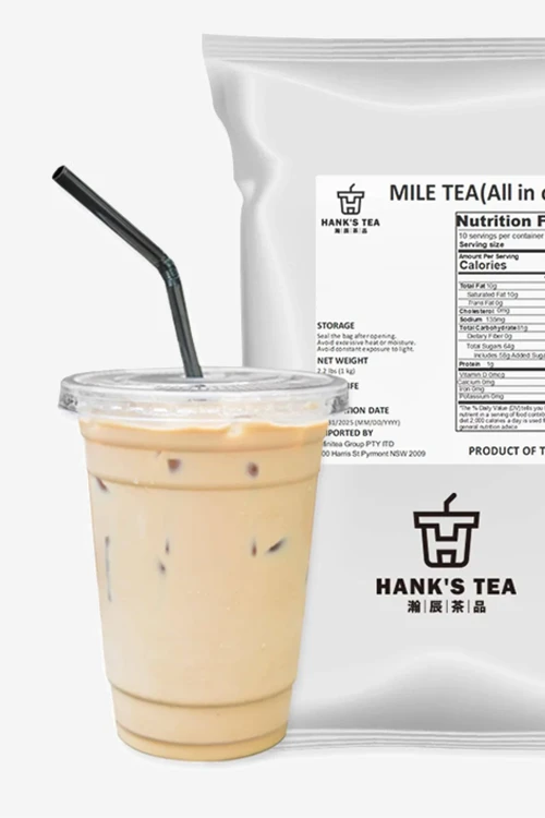 Milk tea powder application using instant tea powder as a tea ingredient