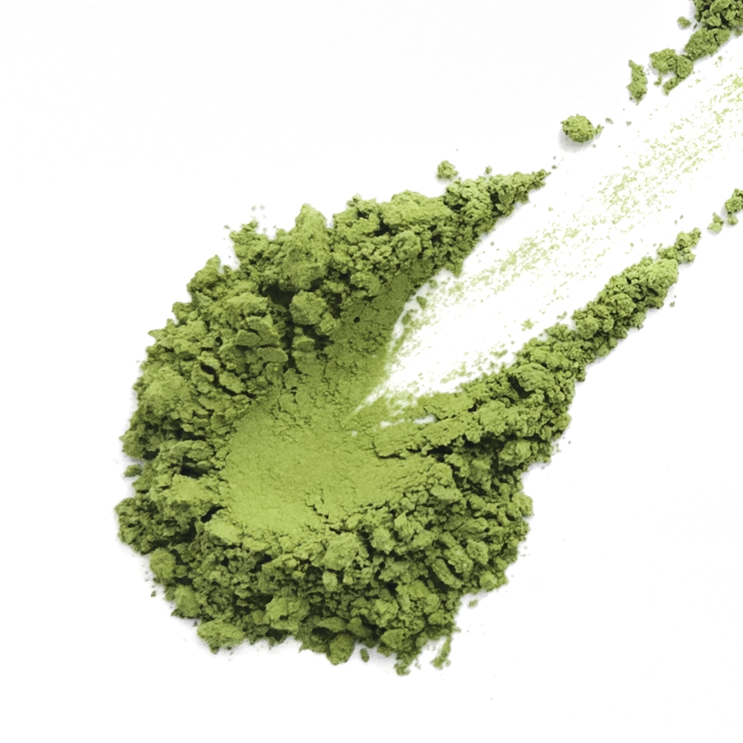 Organic Matcha #2-1, beverage grade, bright-green ultrafine powder, pronounced grassy note.